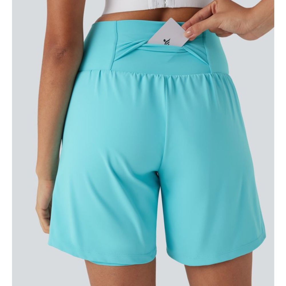 Halara Super High Waisted 2-in-1 Cool Touch Yoga Shorts 7" with Pockets - Picture 2 of 4
